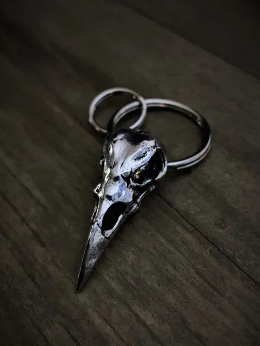 Raven Skull Keychain