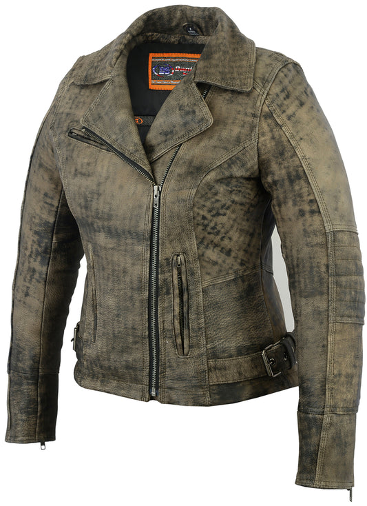 Women's Updated Stylish Antique Brown M/C Jacket