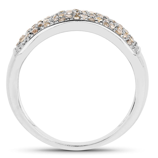 0.42 Carat Genuine White Diamond .925 Sterling Silver Ring
