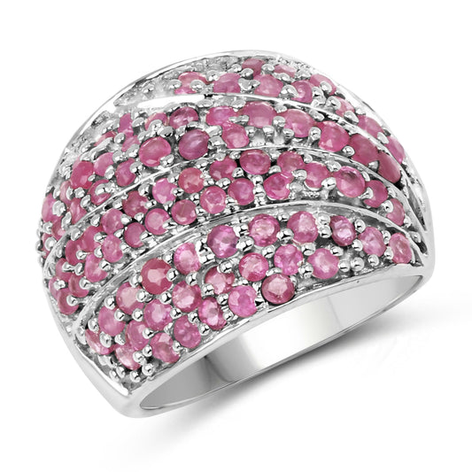 2.97 Carat Genuine Ruby .925 Sterling Silver Ring
