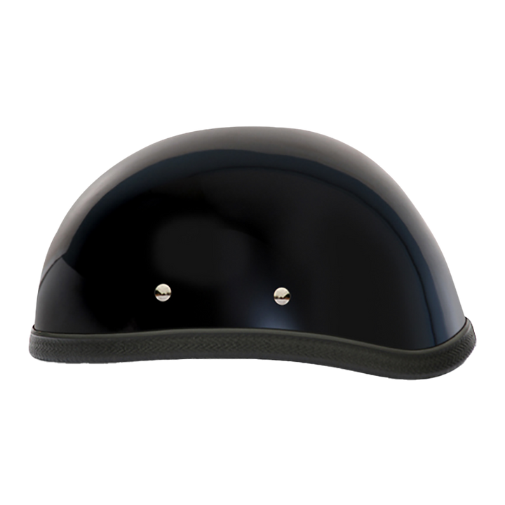 Novedad Eagle Black - Casco de motocicleta de perfil bajo sin DOT