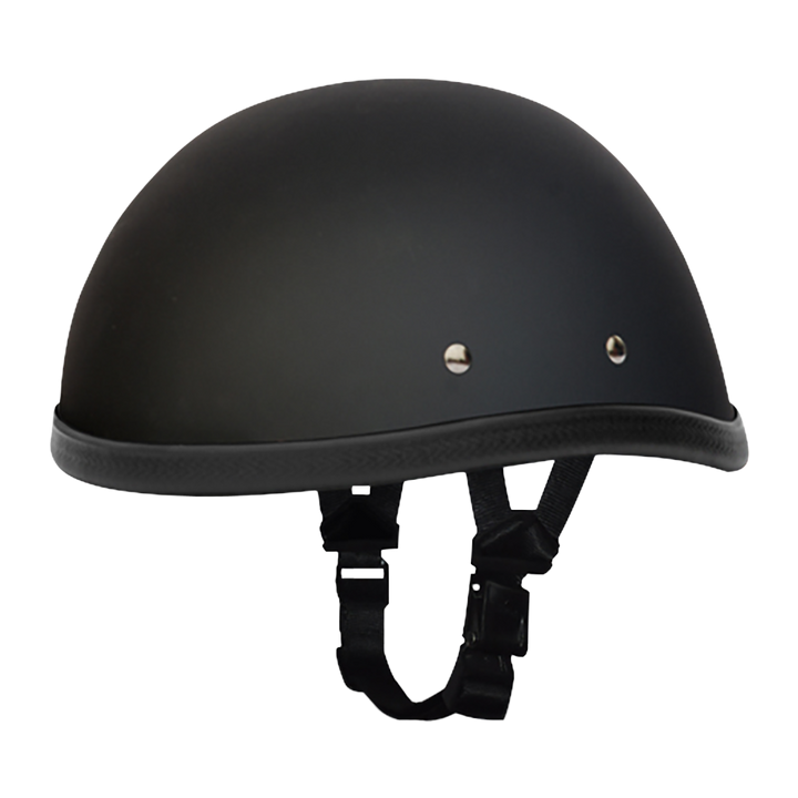 Novedad Eagle Black - Casco de motocicleta de perfil bajo sin DOT