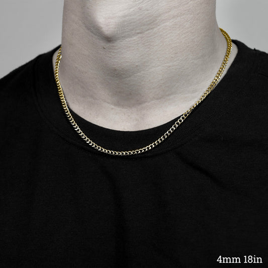 Gold Diamond Cut Curb Chain