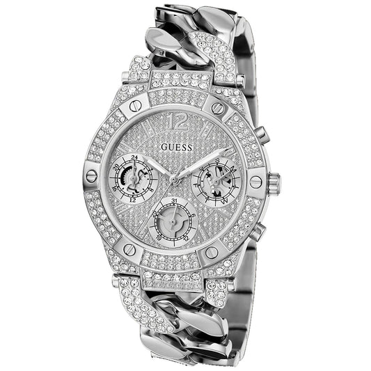 Guess Women's Trend Silver Tone Multi-function