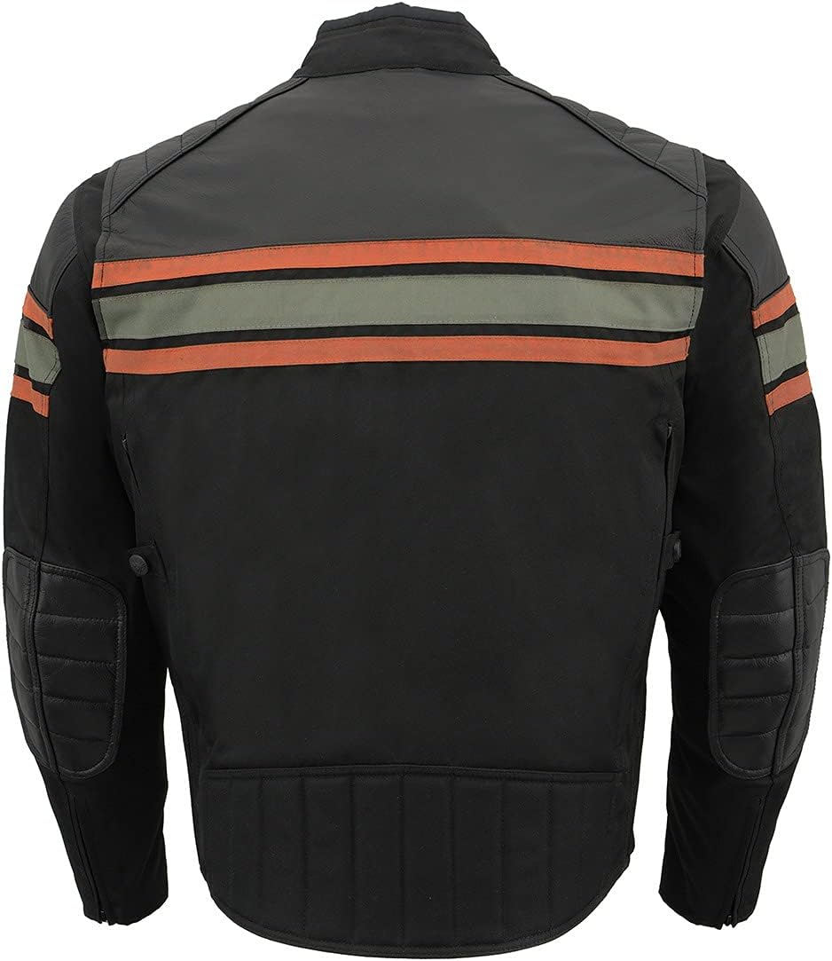 Milwaukee Leather Burnt Orange Leather and Textile Armored Motorcycle Jacket