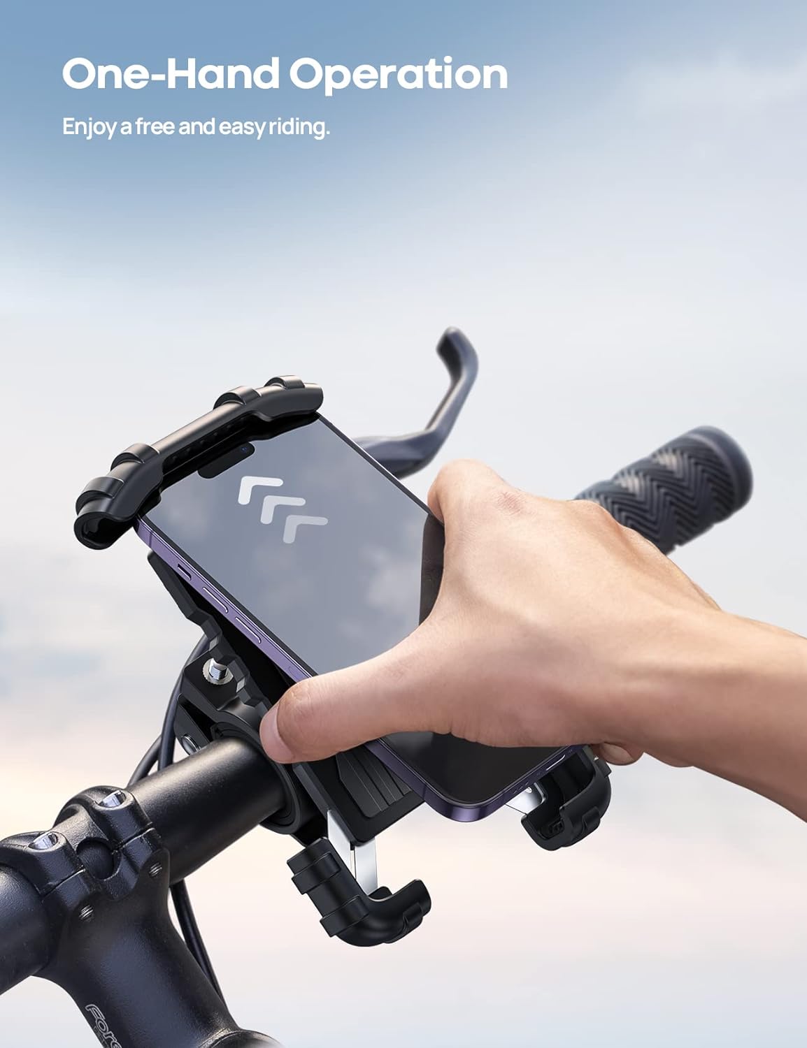 Bike Phone Holder, Motorcycle Phone Mount - for iPhone 15 Pro Max/Plus, 14 Pro Max, S9, S10 and More 4.7" to 6.8" Smartphones