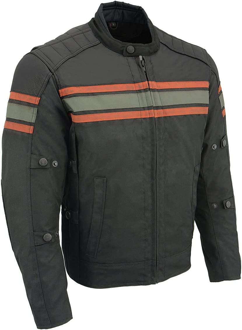 Milwaukee Leather Burnt Orange Leather and Textile Armored Motorcycle Jacket