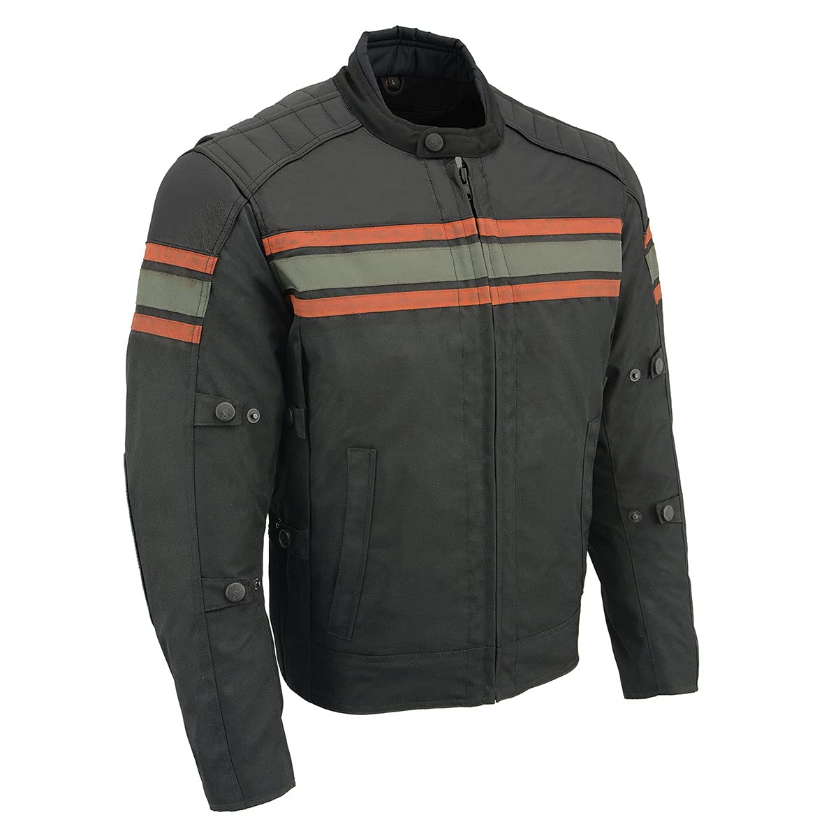 Milwaukee Leather Burnt Orange Leather and Textile Armored Motorcycle Jacket