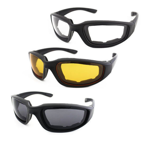 3 Pair Motorcycle Riding Glasses Padding Goggles