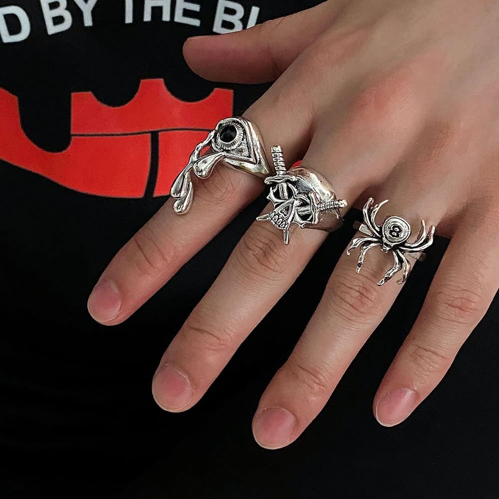 Vintage Silver Biker Ring Sets