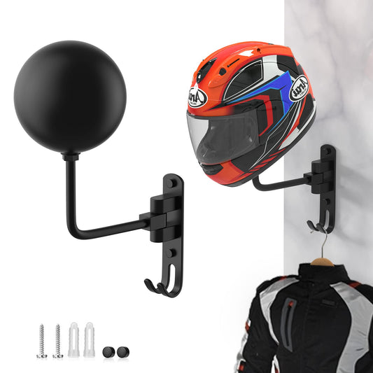 Helmet Hanger Wall Mount 180° Swivel Helmet Holder for Motorcycle Gear