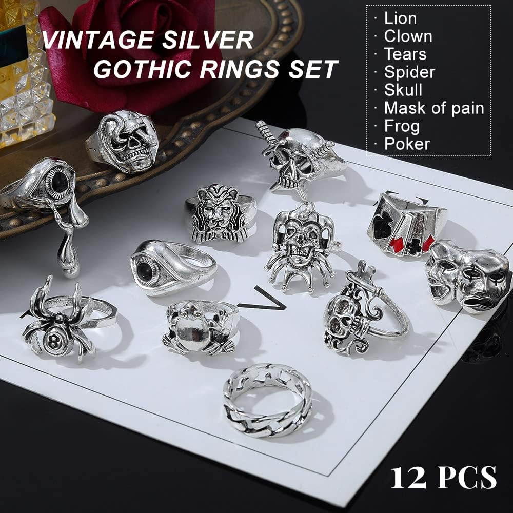 Vintage Silver Biker Ring Sets