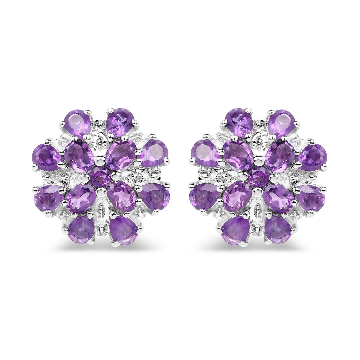 3.80 Carat Genuine Amethyst .925 Sterling Silver Earrings