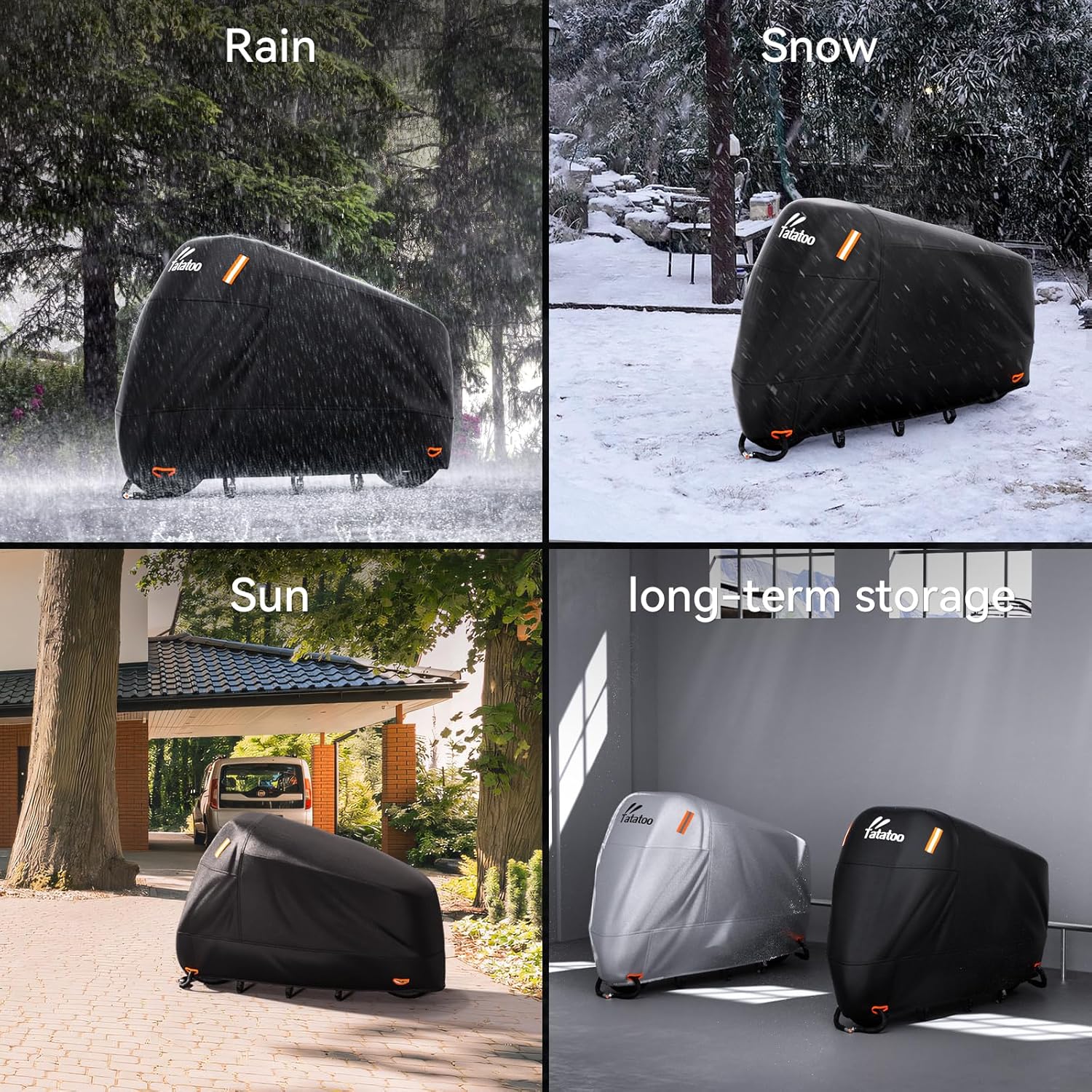 4XL Heavy Duty Waterproof Motorcycle Cover – Snow, Rain & UV Protection – Outdoor Storage