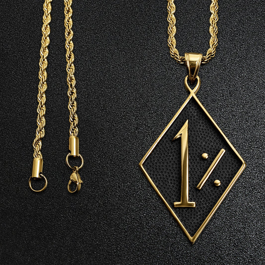 Stainless Steel 18K Gold PVD Coated Small 1% Biker Rope Chain Necklace