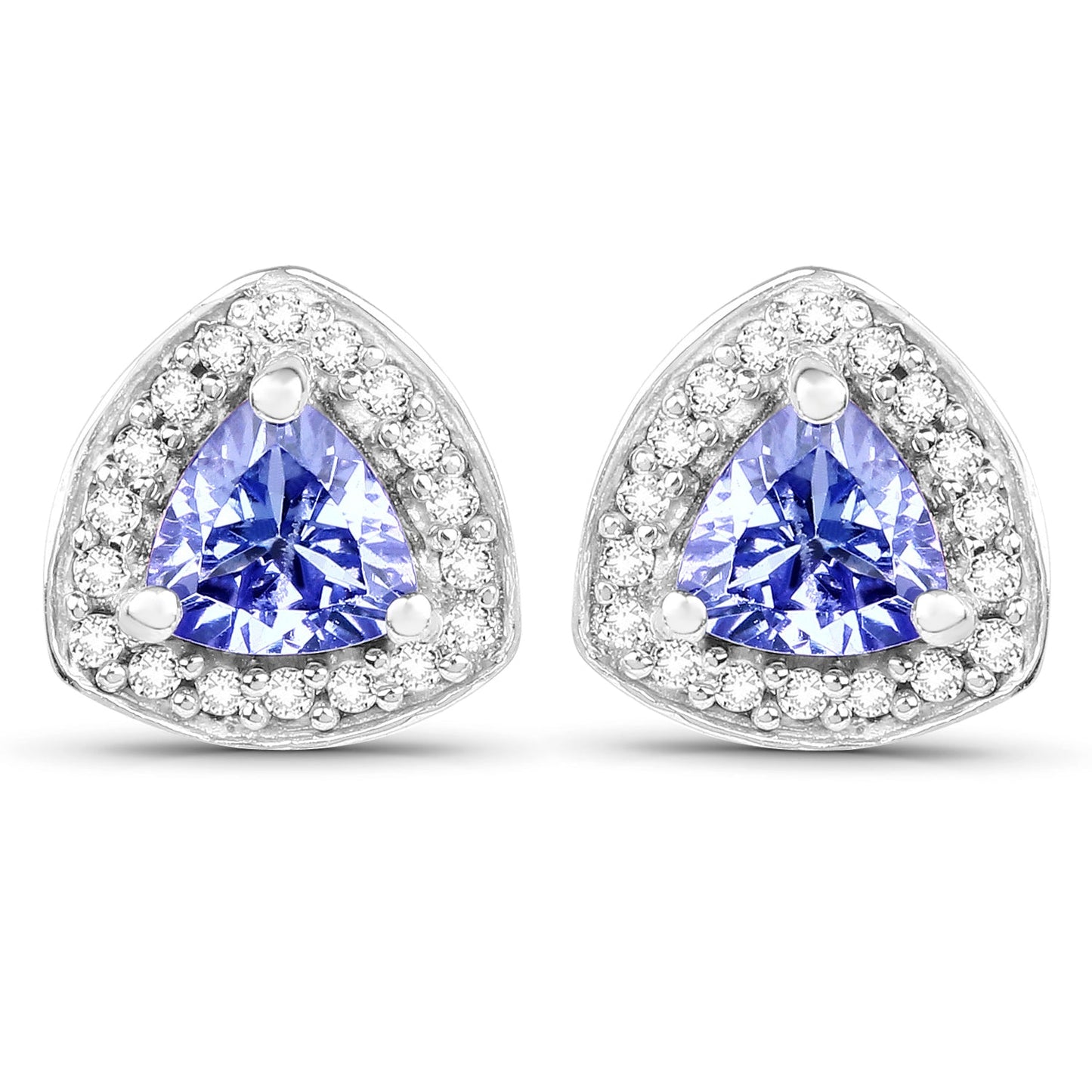 3.22 Carat Genuine Tanzanite & White Topaz .925 Sterling Silver Ring