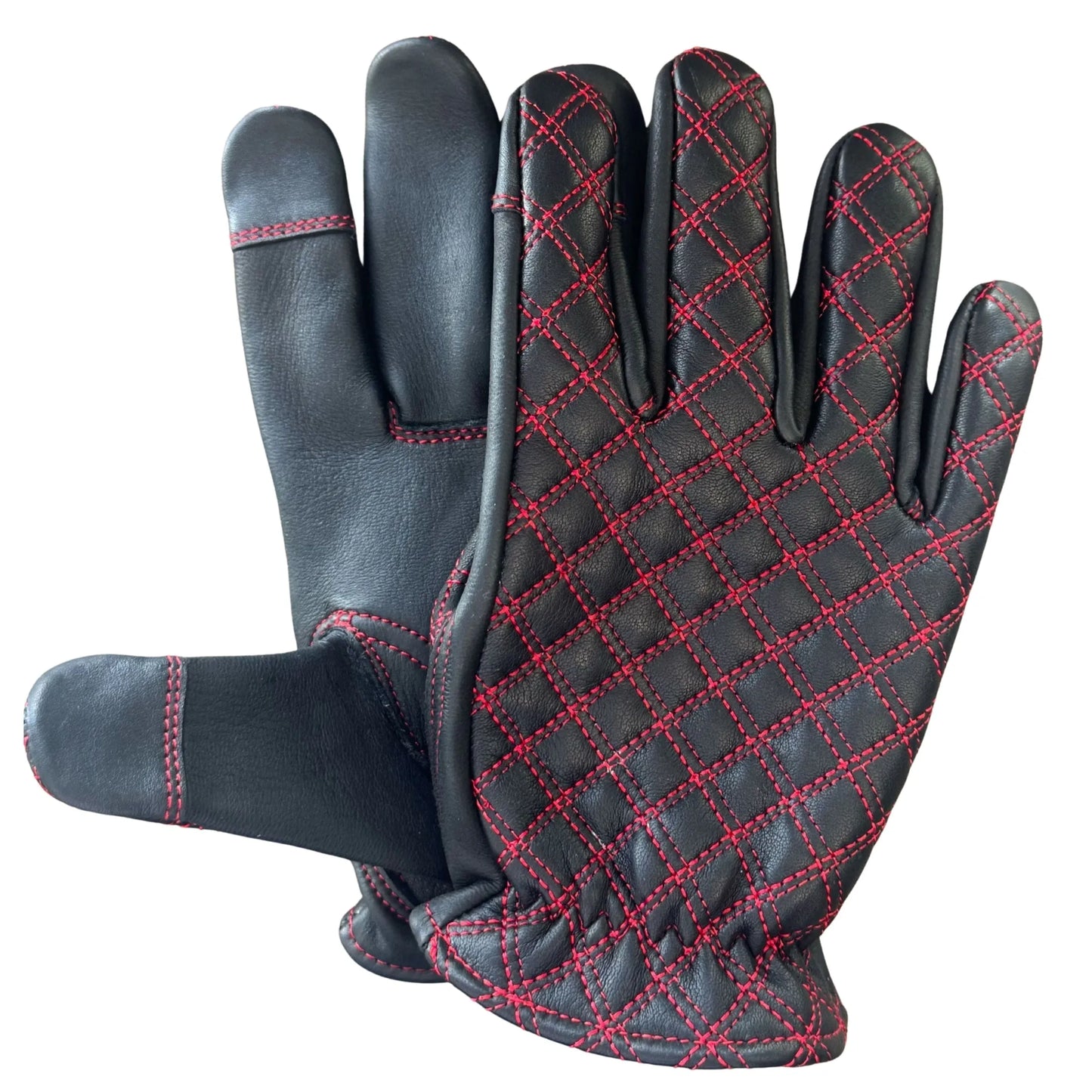 Legendary Double-Diamond Stitched Deerskin Short Wrist Touchscreen Gloves