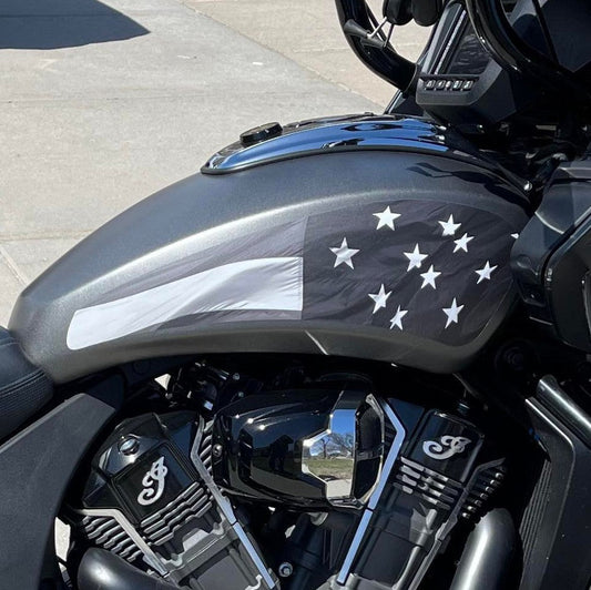 American Flag Tank Decal Set (B&W) for Indian Powerplus lineup