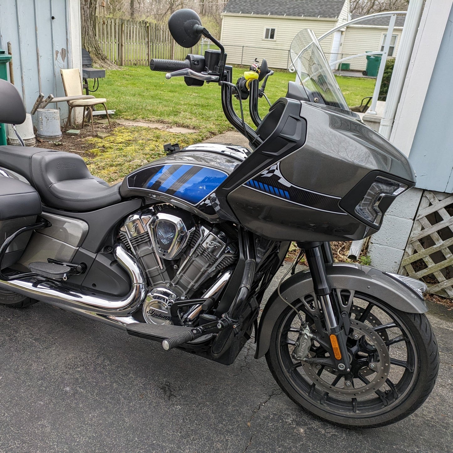 Fairing Only Decal Set - Blue/Carbon-Podium Finish for Challenger/Pursuit