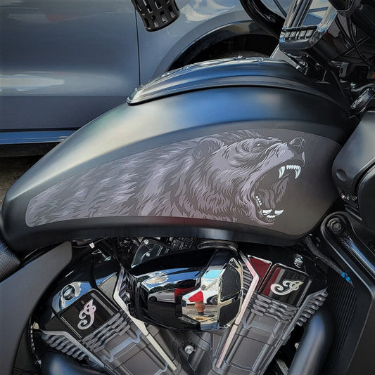 Bear (B&W) Tank Decal Set for Indian Powerplus lineup