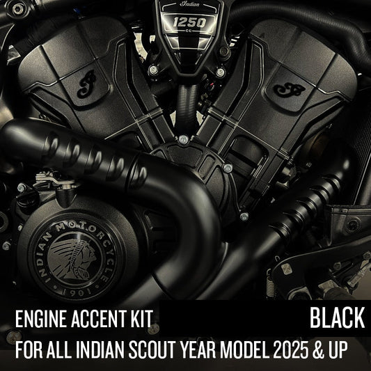 Indian Scout Engine Accent Kit (2025 and up)- Black