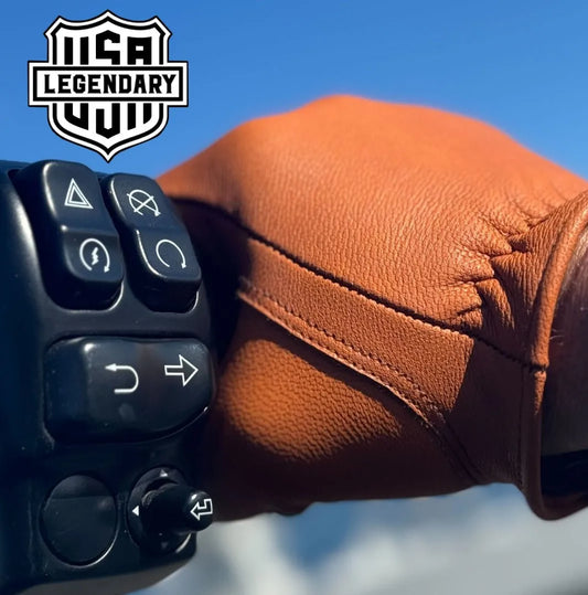 Legendary Bad Billy Tan Goatskin Short Wrist Gloves