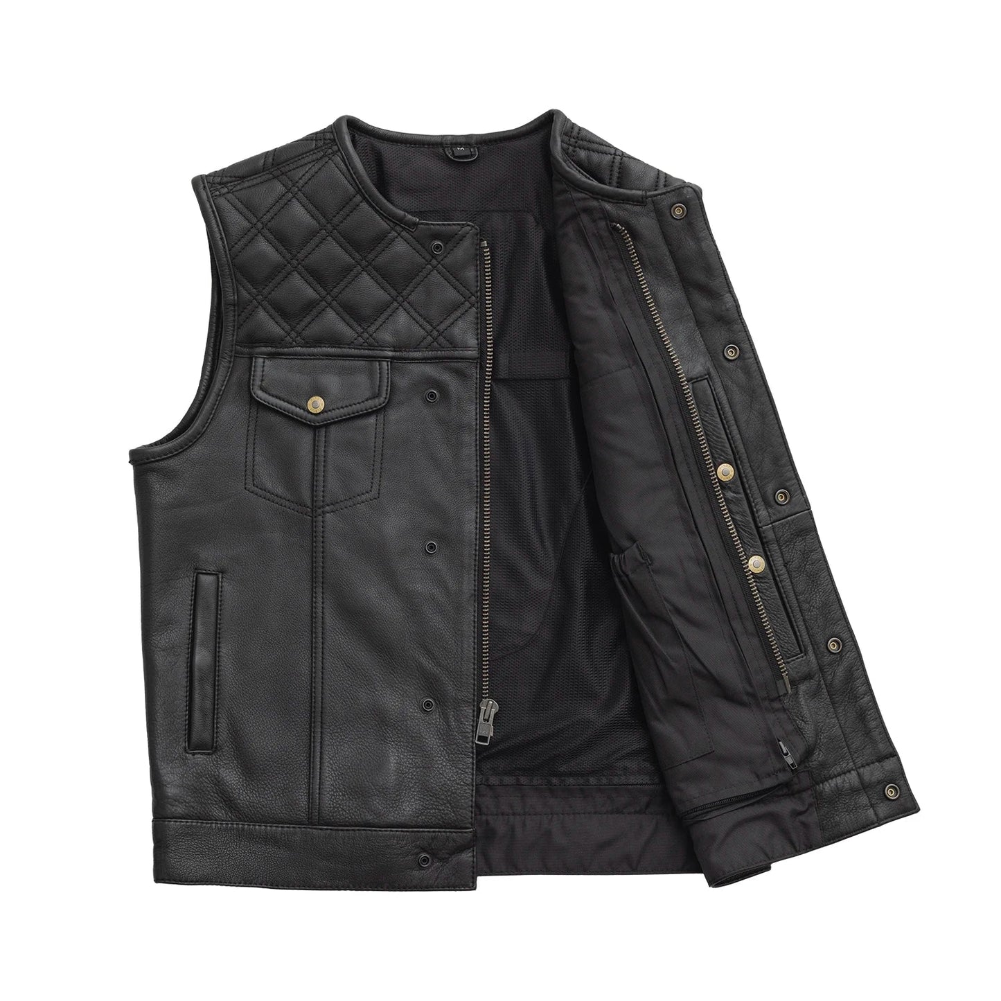12 Gauge Men's Motorcycle Leather Vest
