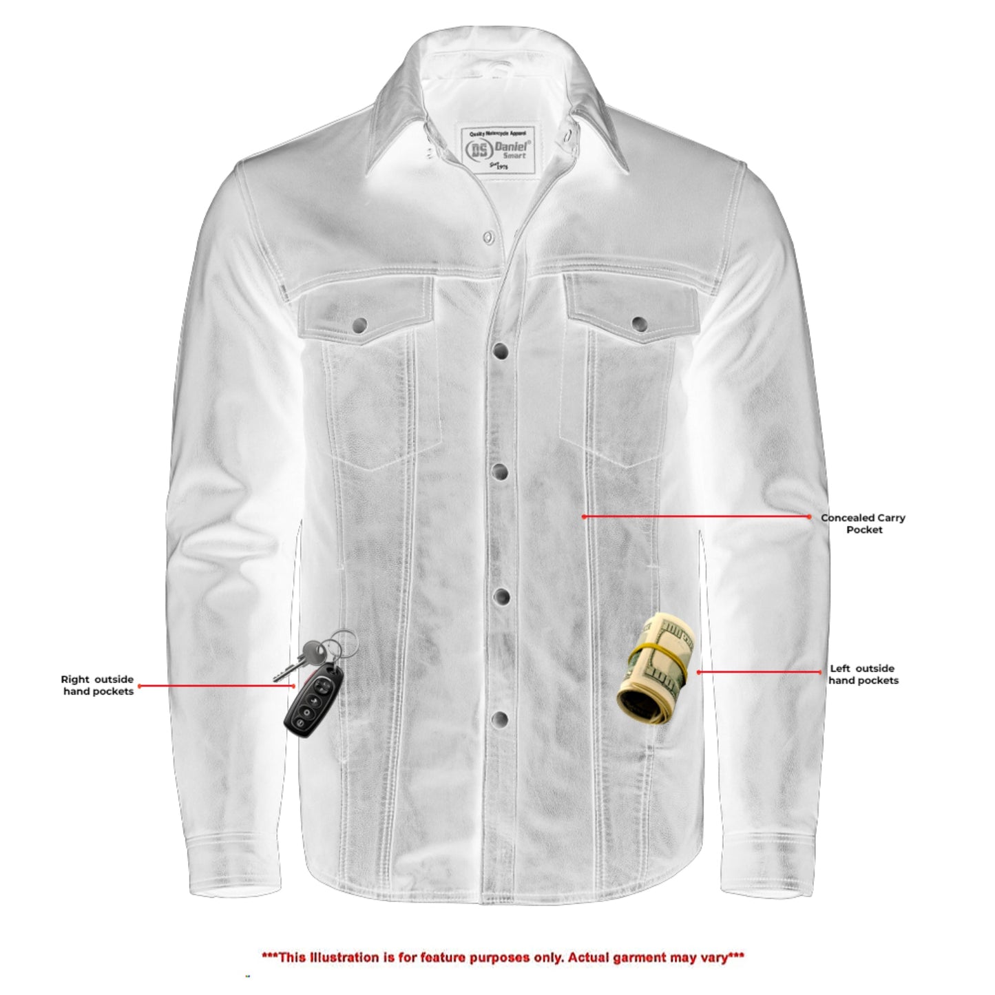 DS770 Men's Premium Lightweight Leather Shirt