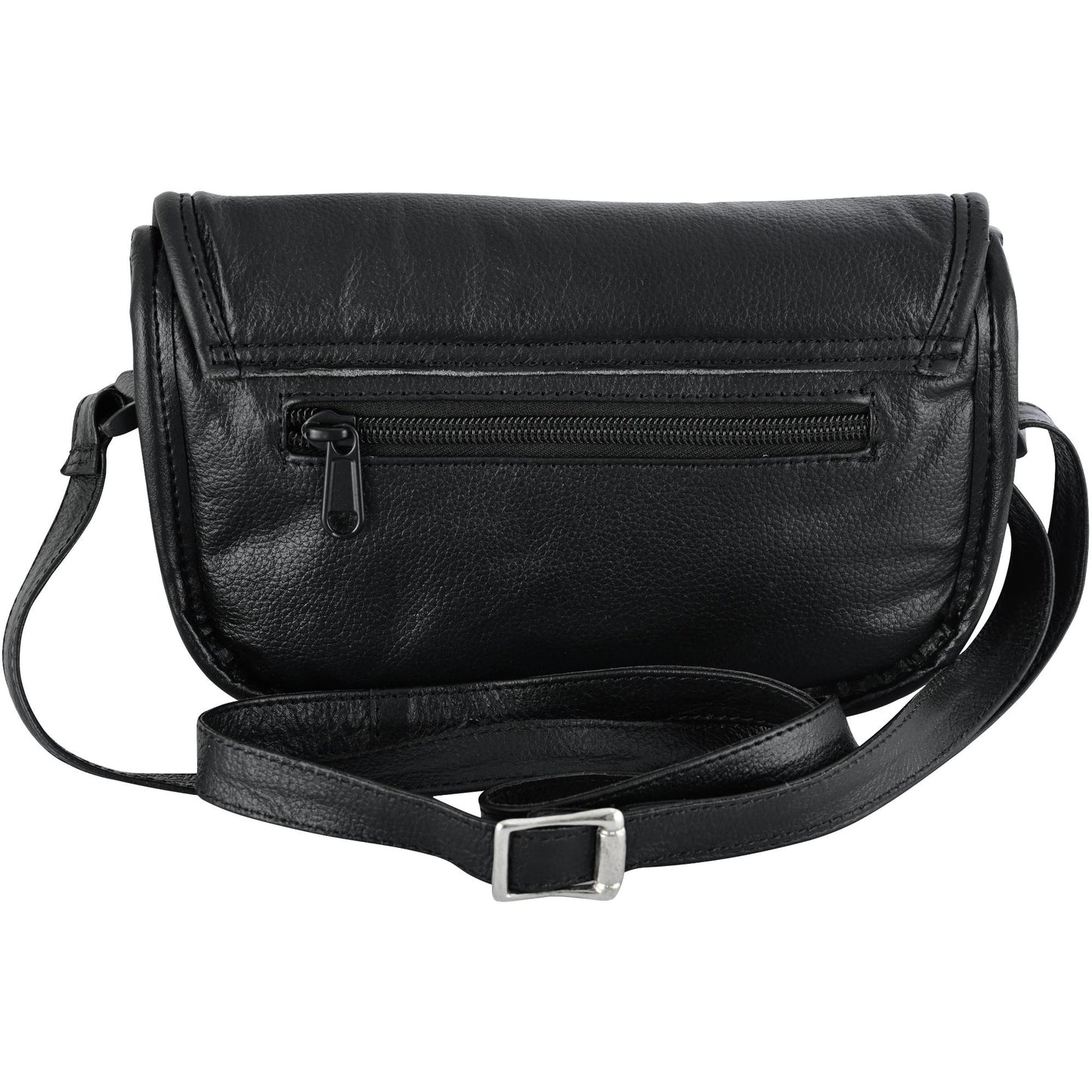 DS8500 Women's Black Construction Leather Purse/Shoulder Bag