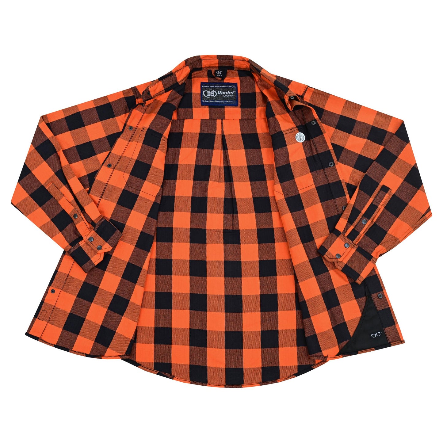 DS4684 Flannel Shirt - Orange and Black