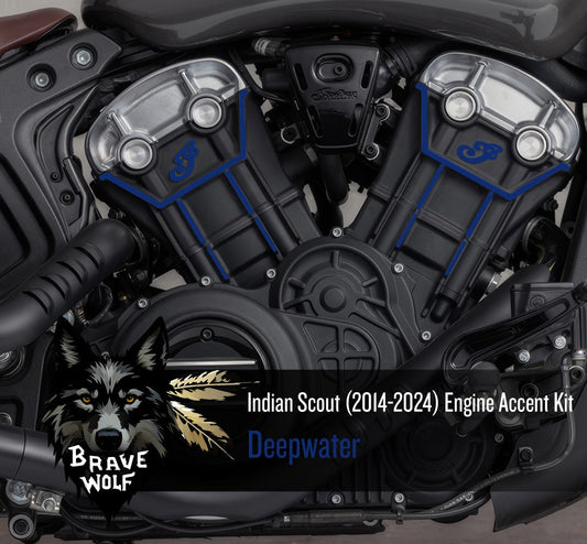 CLEARANCE - Indian Scout Engine Accent Kit (2014-2024)- Deepwater
