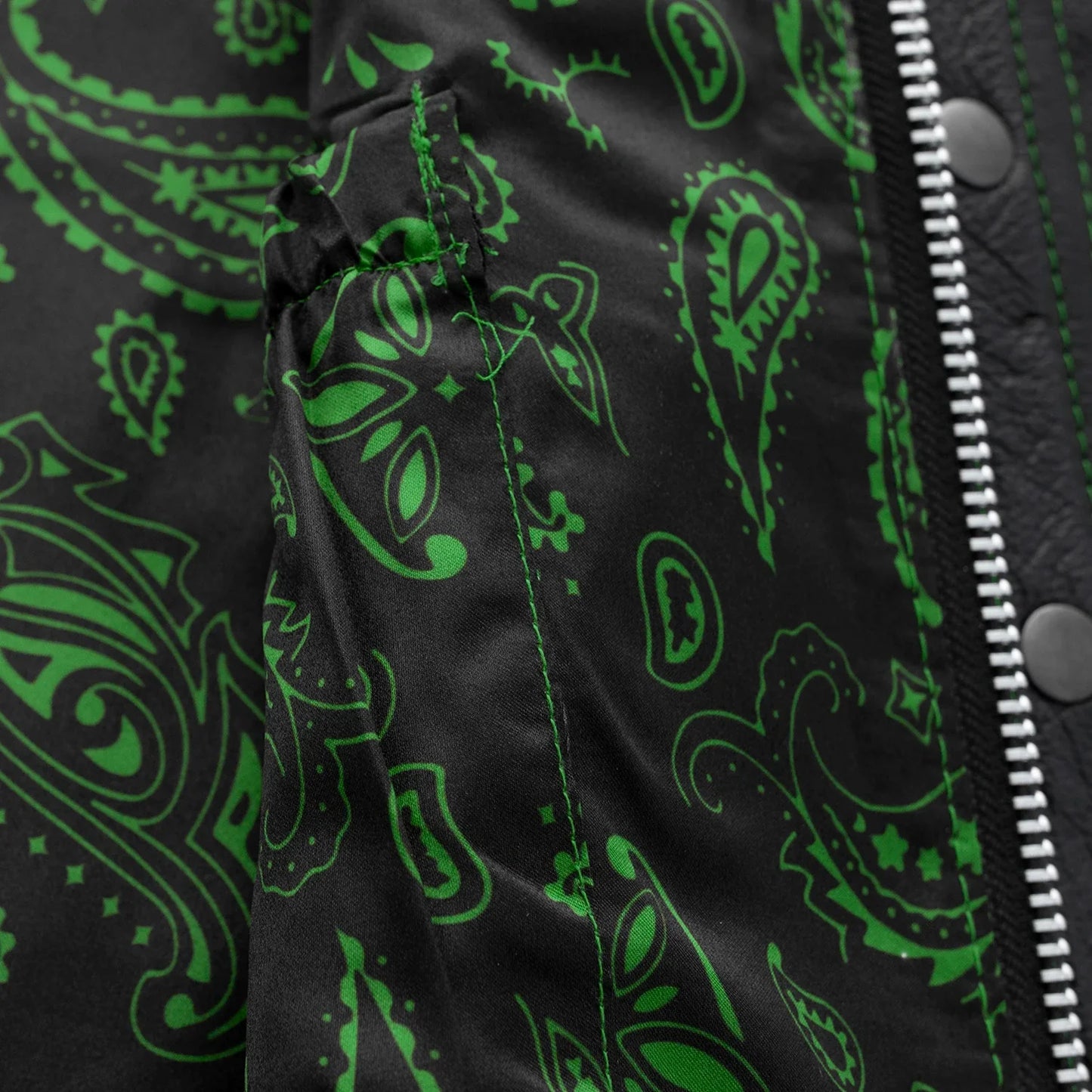 Upside Men's Club Style Leather Vest Orange and Green