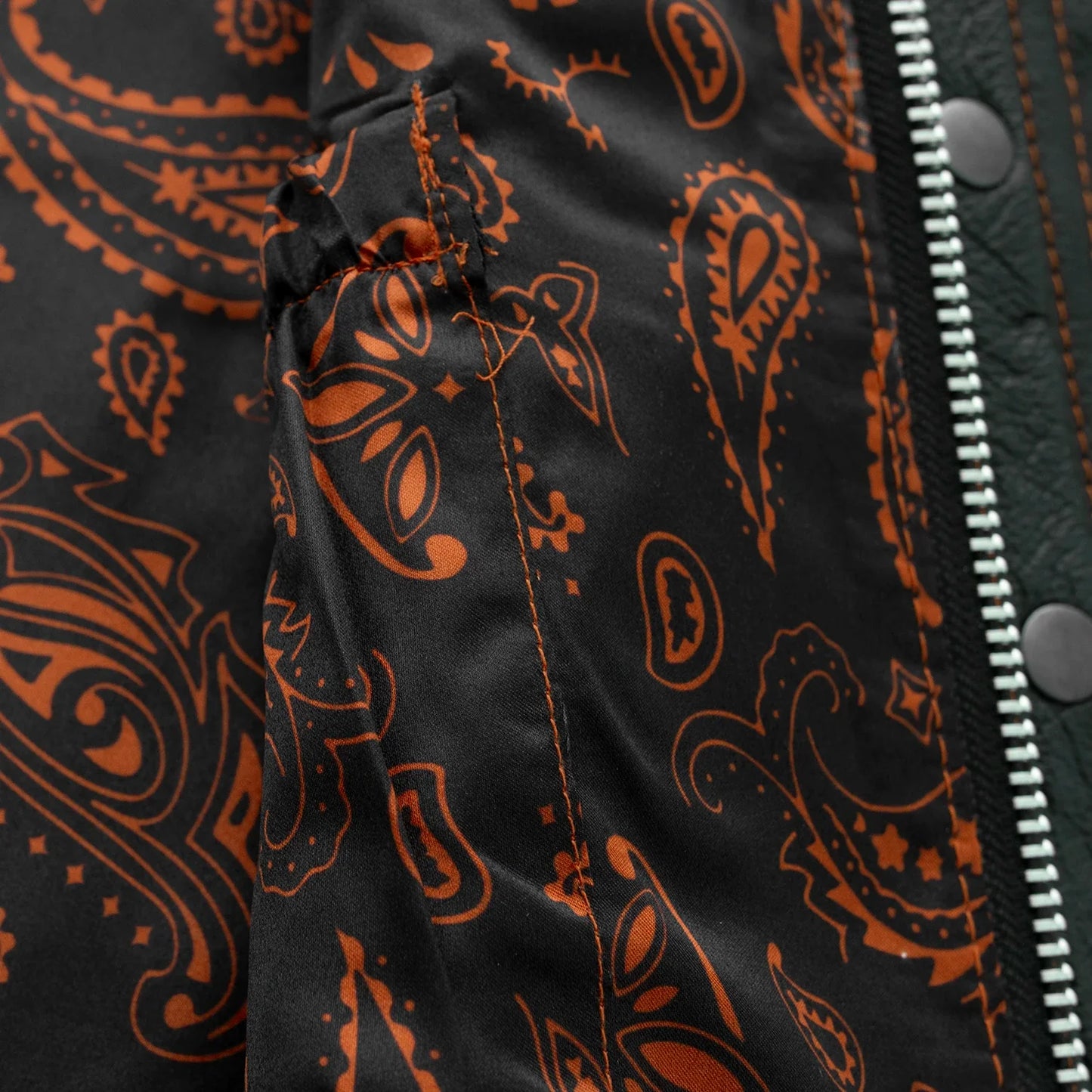 Upside Men's Club Style Leather Vest Orange and Green