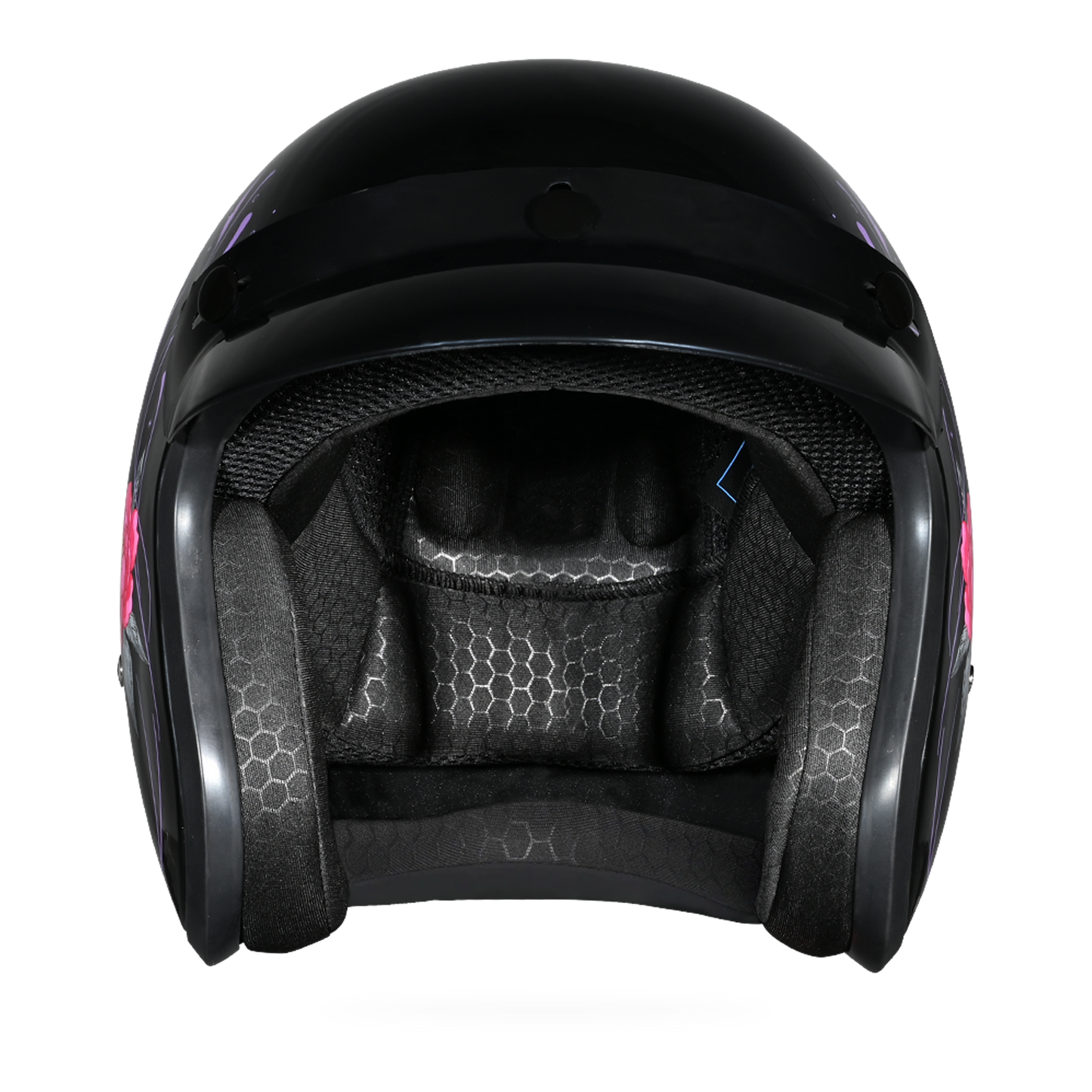 DOT Approved Daytona Cruiser Open Face Motorcycle Helmet - Men, Women & Youth - With Visor & Graphics - W/ Butterfly