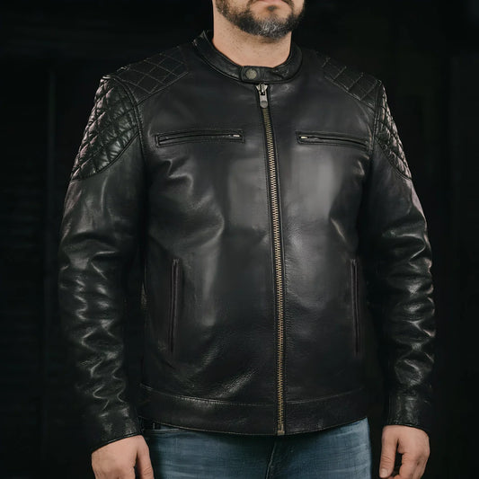 Grand Prix - Men's Leather Motorcycle Jacket