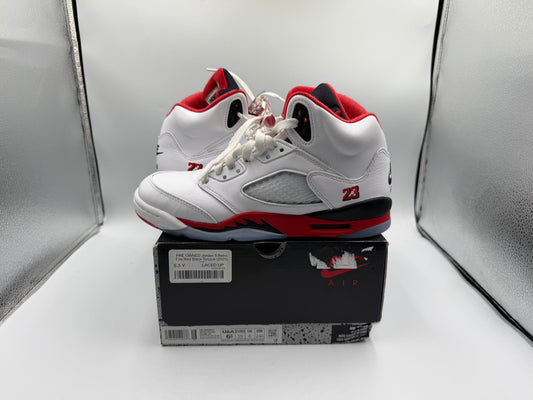 PRE OWNED Jordan 5 Retro Fire Red Black Tongue (2025) (GS)