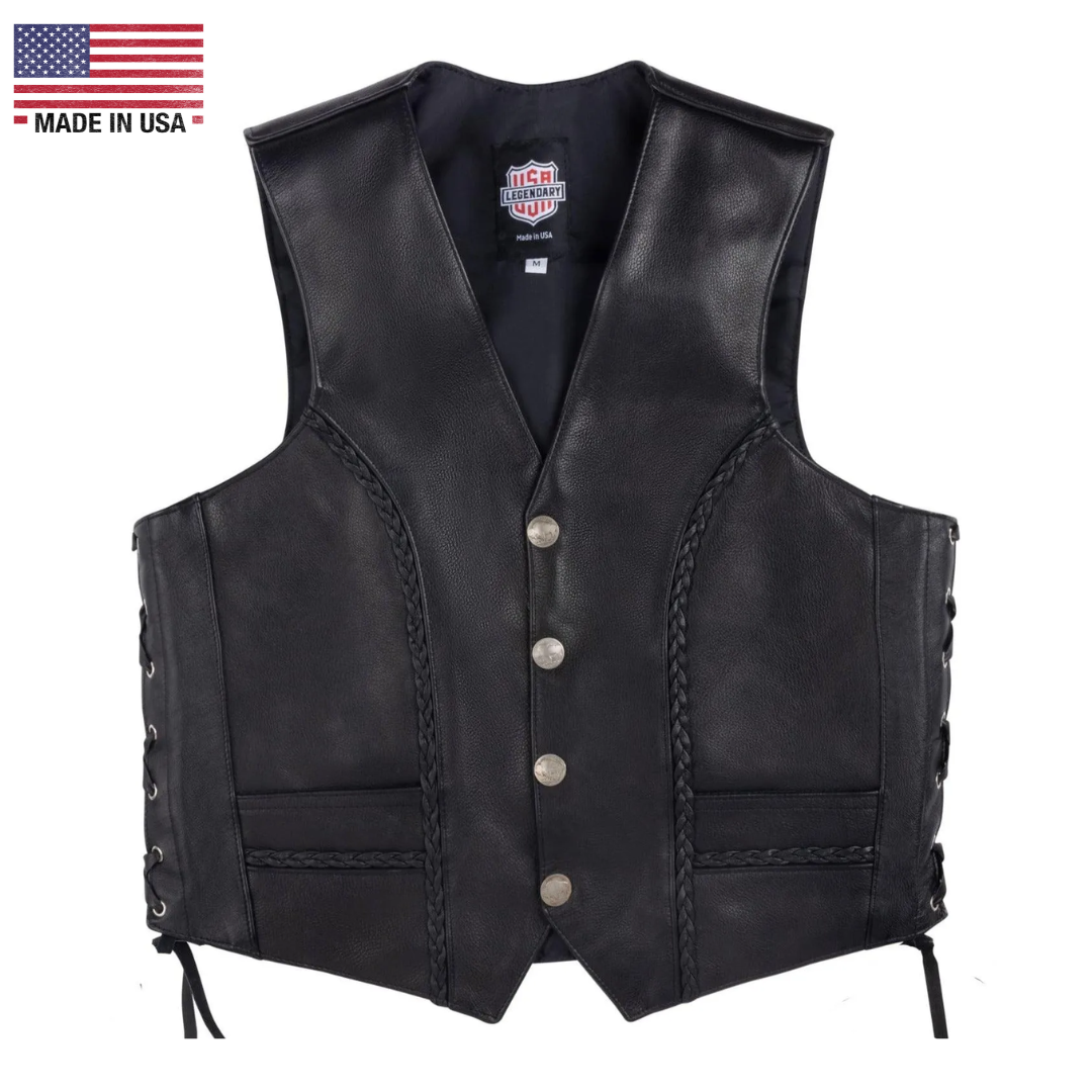 Legendary Gunslinger Men's Motorcycle Leather Vest