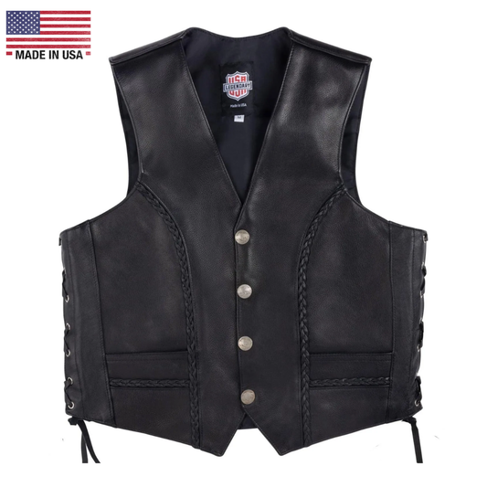 Legendary Gunslinger Men's Motorcycle Leather Vest
