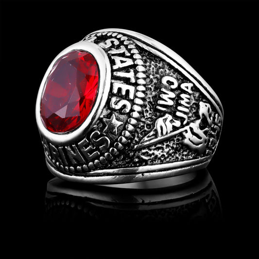 United States Military Red Stone Marine Corp Ring