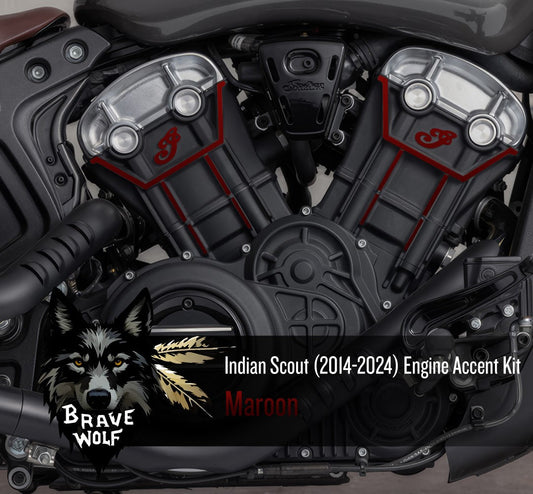 CLEARANCE - Indian Scout Engine Accent Kit (2014-2024)- Maroon