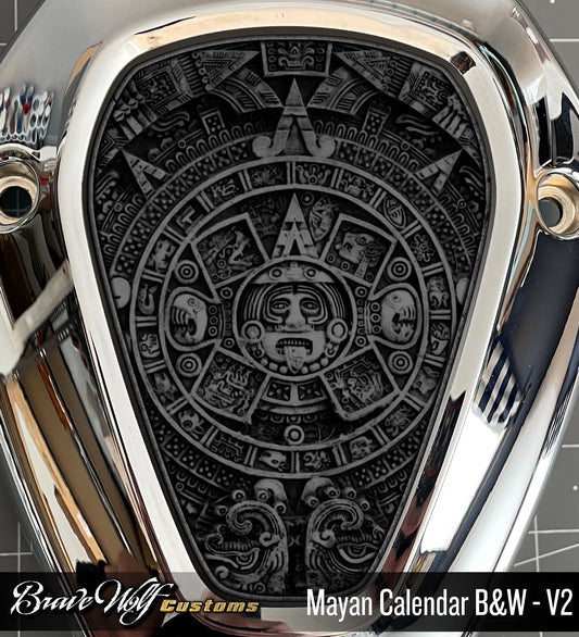 Powerplus V-Cover Decal - Mayan Calendar (B&W) - V2