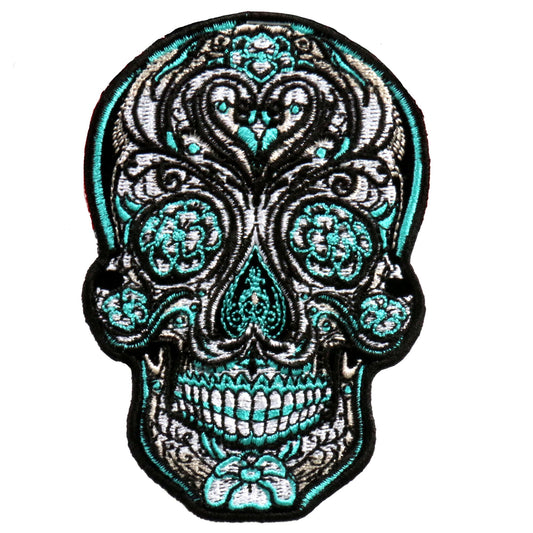 PATCH ANTIQUE SUGAR SKULL 4"