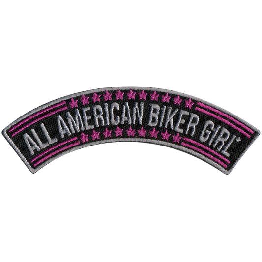 Hot Leathers All American Biker Girl 4” X 1” Top Rocker Patch