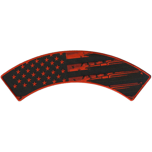 Hot Leathers Bullet Flag 12" X 3" Top Rocker Patch