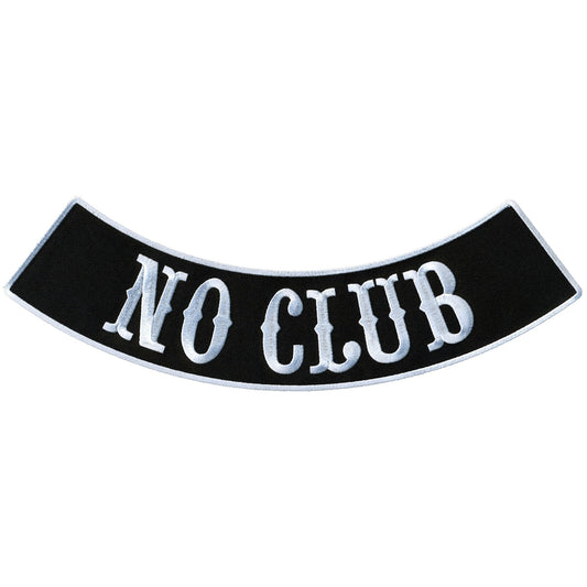 Hot Leathers No Club 12” X 3” Bottom Rocker Patch