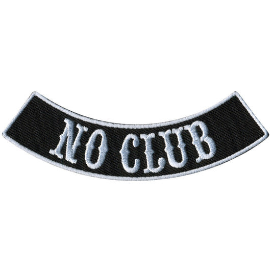 Hot Leathers No Club 4” X 1” Bottom Rocker Patch