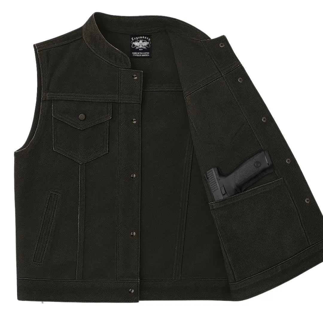 Legendary Revolution Men's Denim Motorcycle Vest