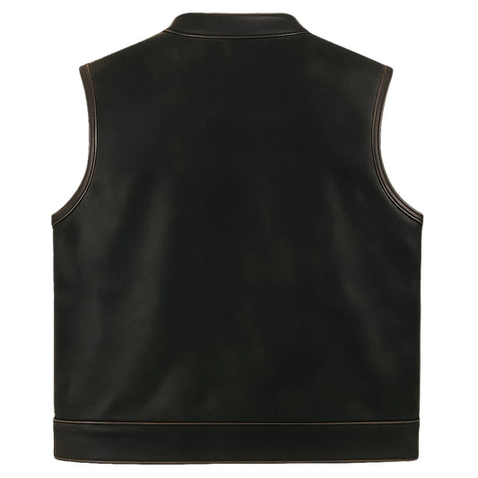 Legendary Reckless Outlaw Men's Aged Leather Motorcycle Vest