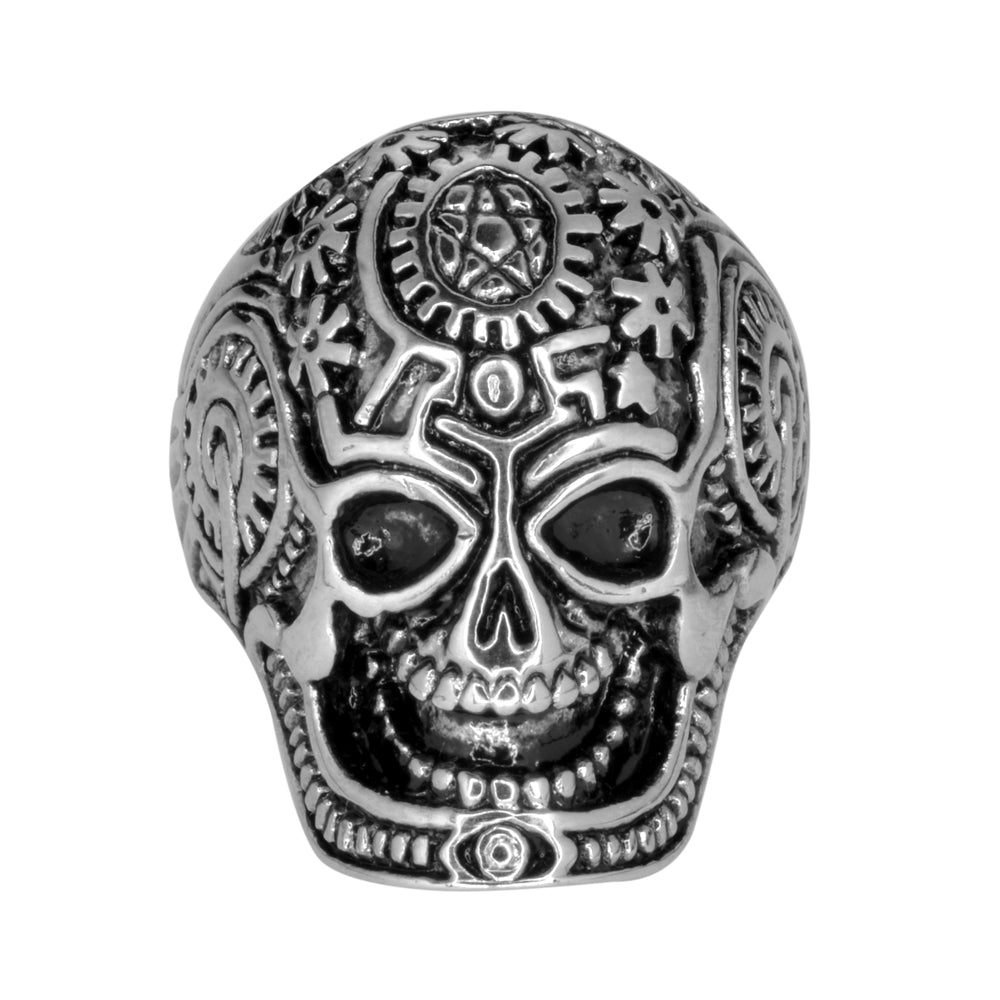 SK1038 Gents Quantum Mechanical Ring Stainless Steel Motorcycle Biker Jewelry