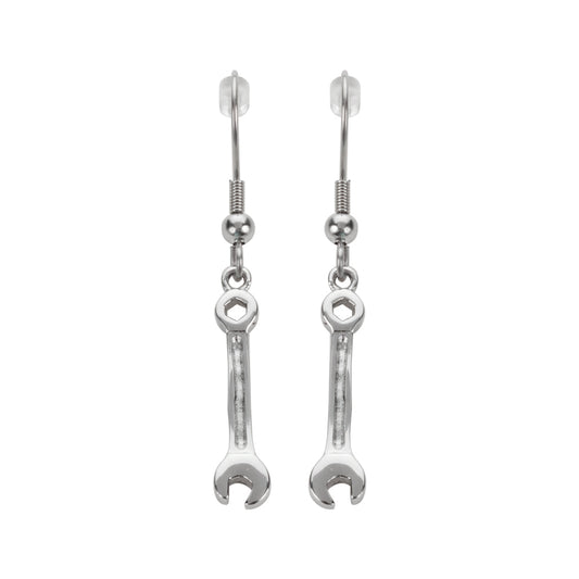 SK1470  Wrench  Earrings French Wire Stainless Steel Motorcycle Biker Jewelry